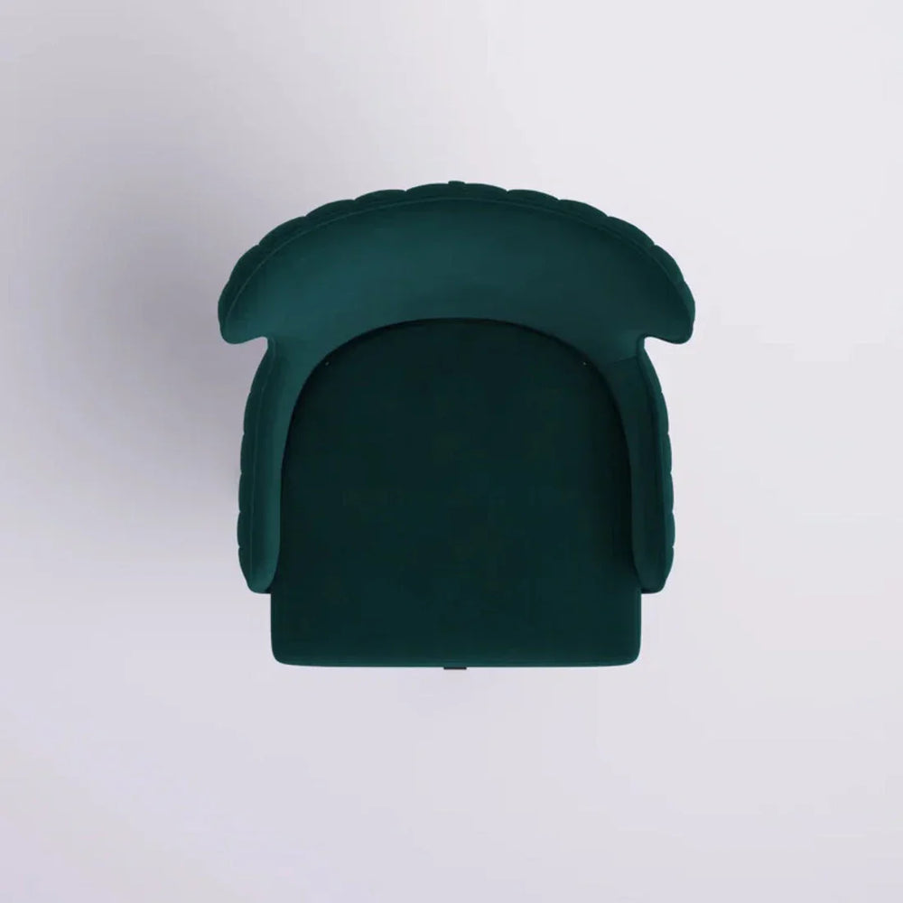 Luxury Emerald Velvet Armchair With Golden Base - All India Decor