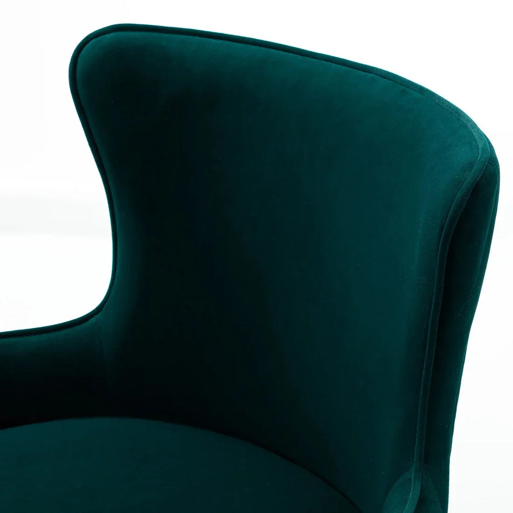Luxury Emerald Velvet Armchair With Golden Base - All India Decor