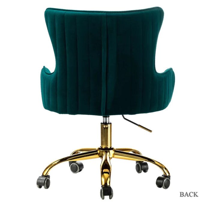 Luxury Emerald Velvet Armchair With Golden Base