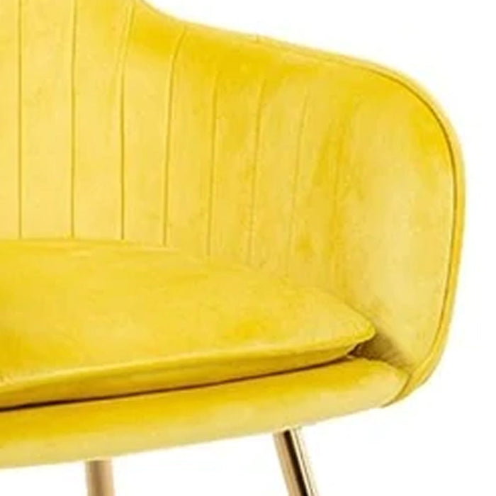 High Tufted Back Luxury Bright Yellow Lounge Chair