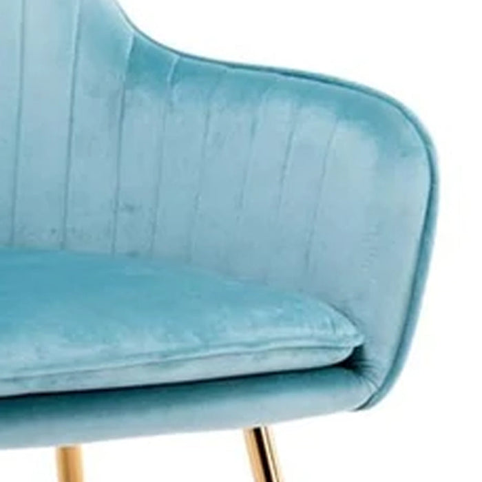 High Tufted Back Luxury Sky Blue Lounge Chair