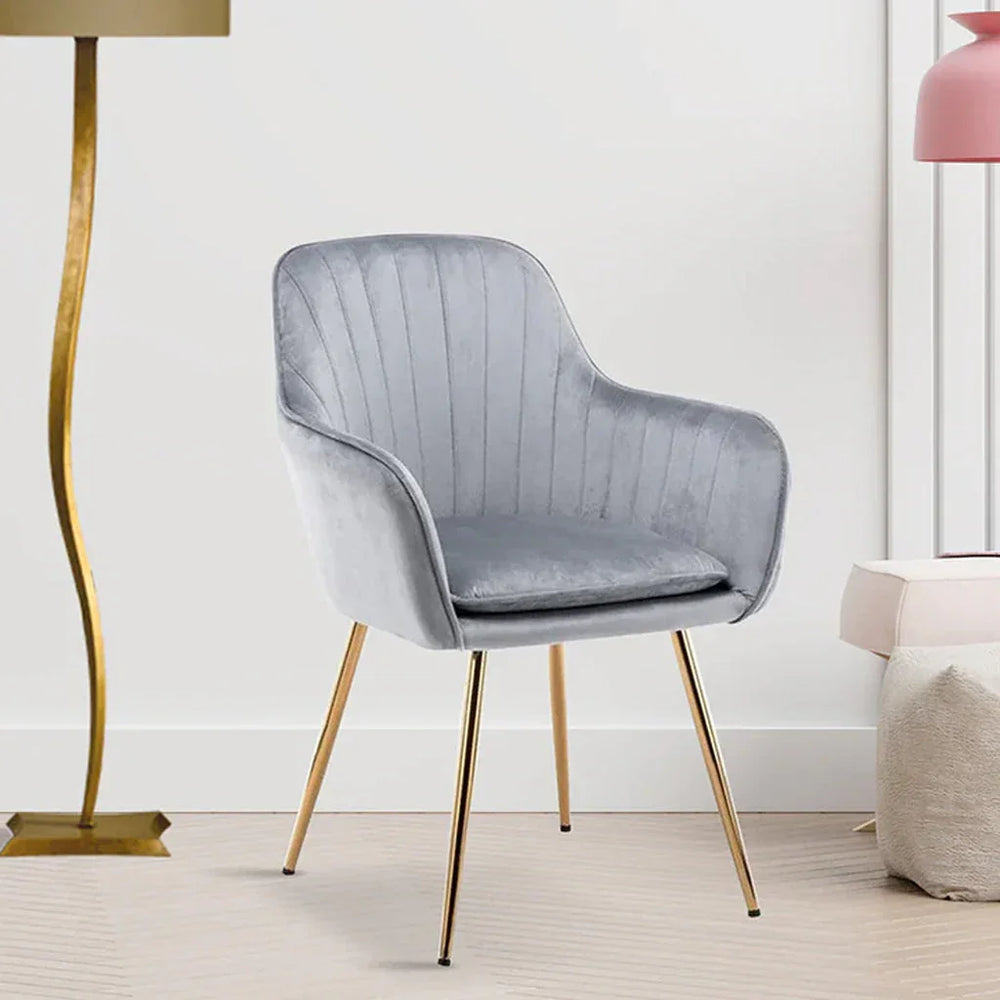 High Tufted Back Luxury Grey Lounge Chair - All India Decor