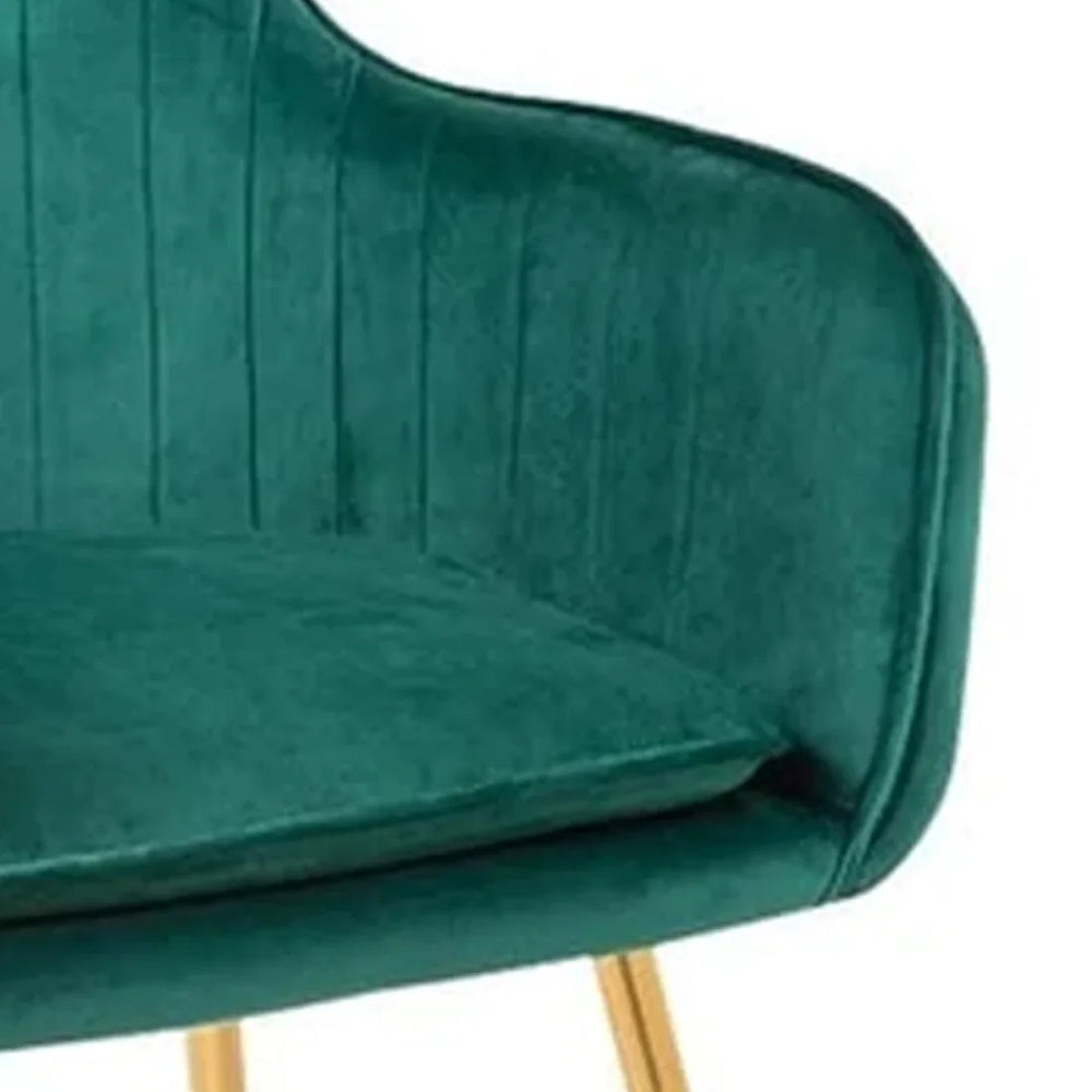 High Tufted Back Luxury Green Lounge Chair - All India Decor