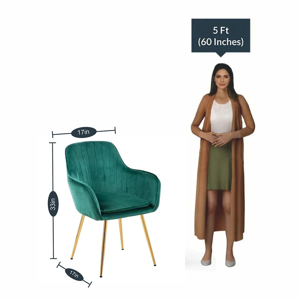High Tufted Back Luxury Green Lounge Chair - All India Decor