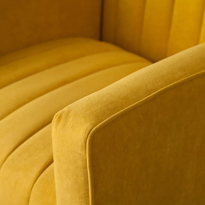 Dense Foam Luxurious Yellow Lounge Chair