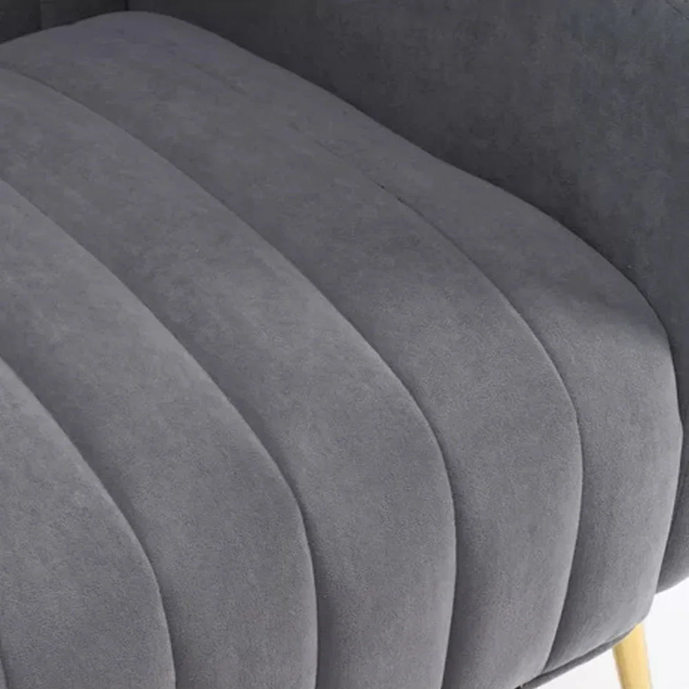 Dense Foam Luxurious Grey Lounge Chair - All India Decor