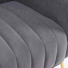 Dense Foam Luxurious Grey Lounge Chair - All India Decor