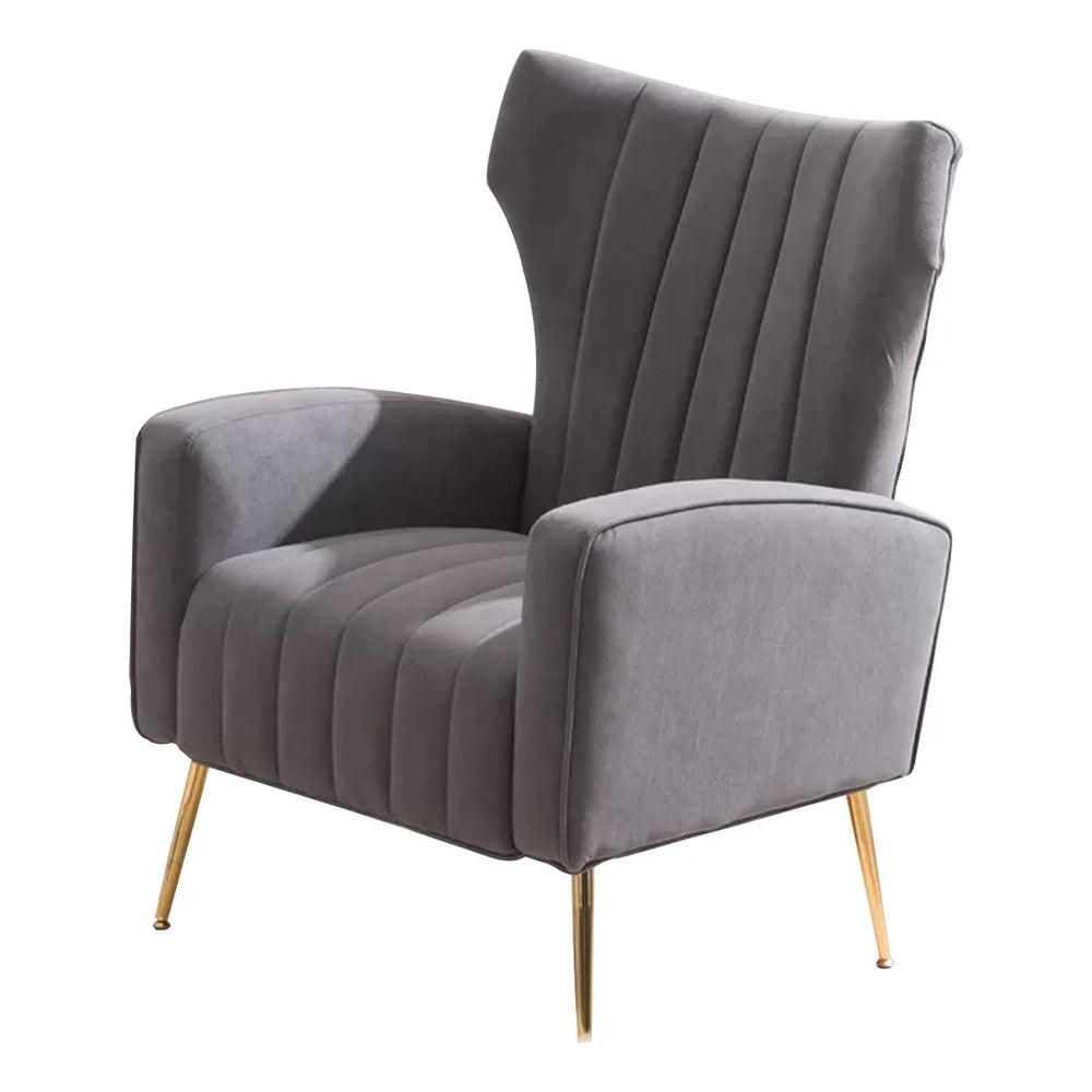 Dense Foam Luxurious Grey Lounge Chair - All India Decor