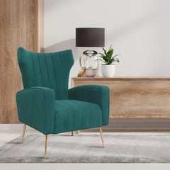 Dense Foam Luxurious Green Lounge Chair - All India Decor
