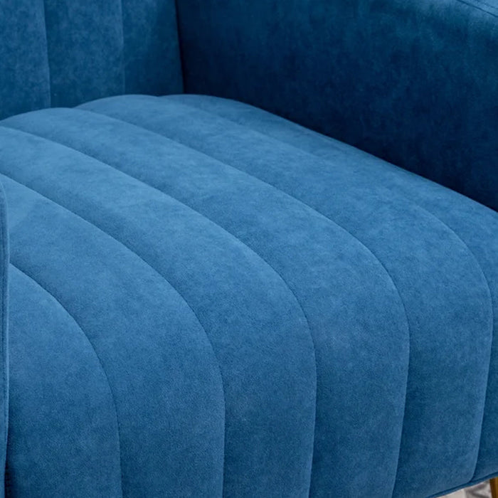 Dense Foam Luxurious Blue Lounge Chair