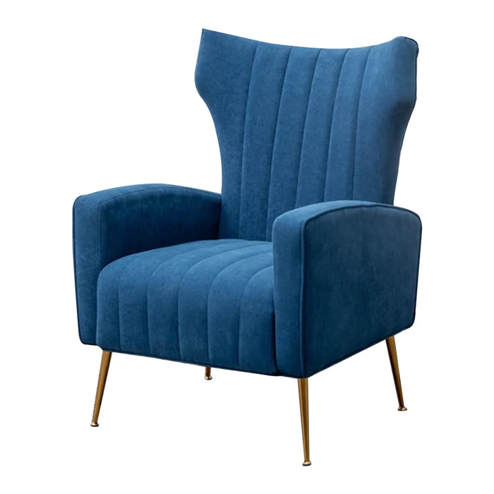 Dense Foam Luxurious Blue Lounge Chair