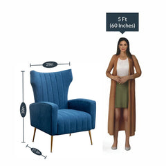 Dense Foam Luxurious Blue Lounge Chair - All India Decor