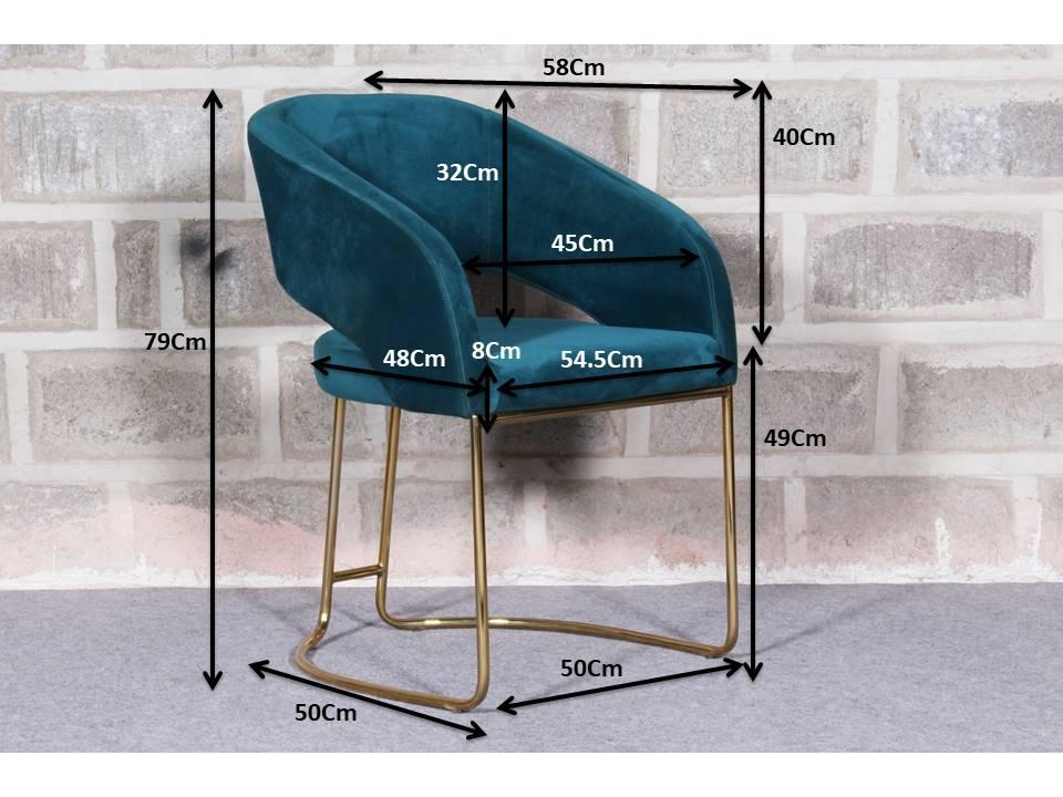 Luxe Blue Comfort Seating Velvet & Iron Dining Chair - All India Decor
