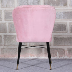 Classic Pink Velvet & Iron Dining Chair