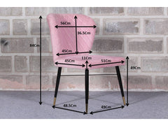 Classic Pink Velvet & Iron Dining Chair