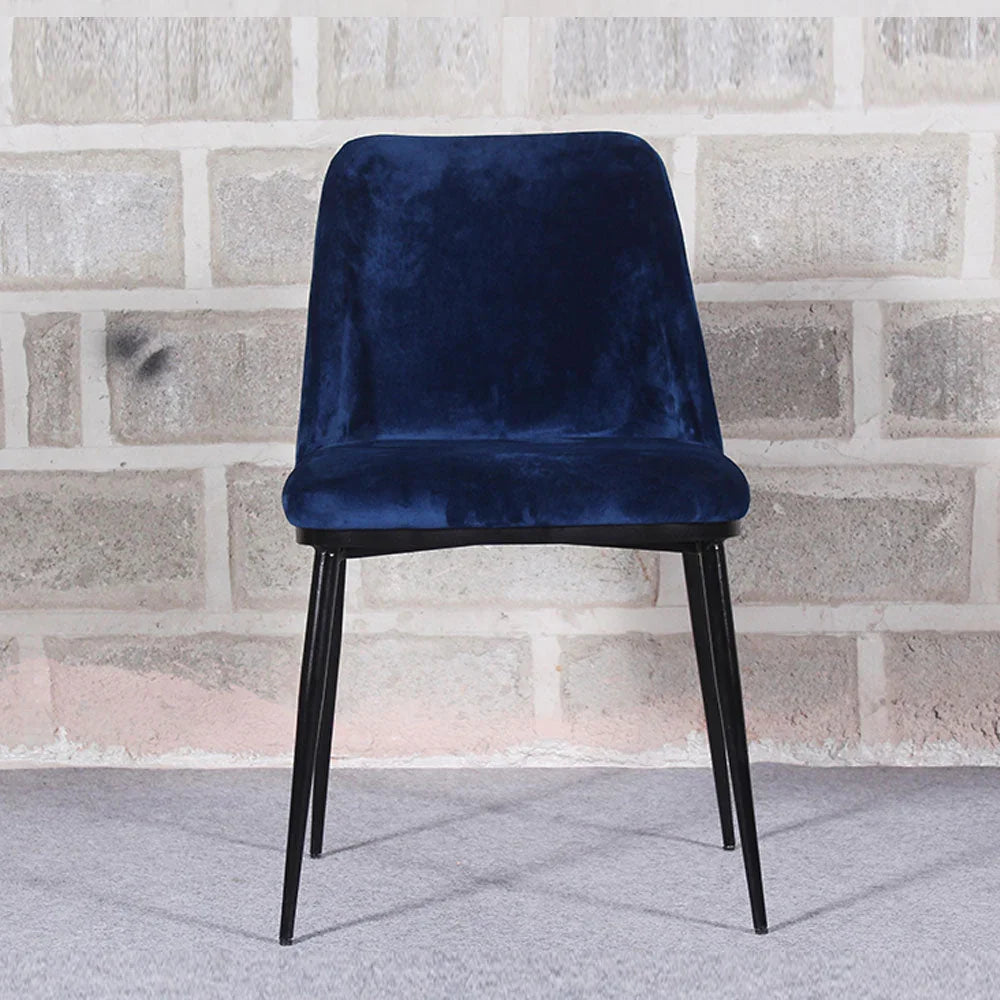 Royal Blue Velvet & Iron Dining Chair - All India Decor