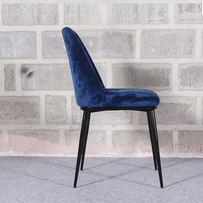 Royal Blue Velvet & Iron Dining Chair