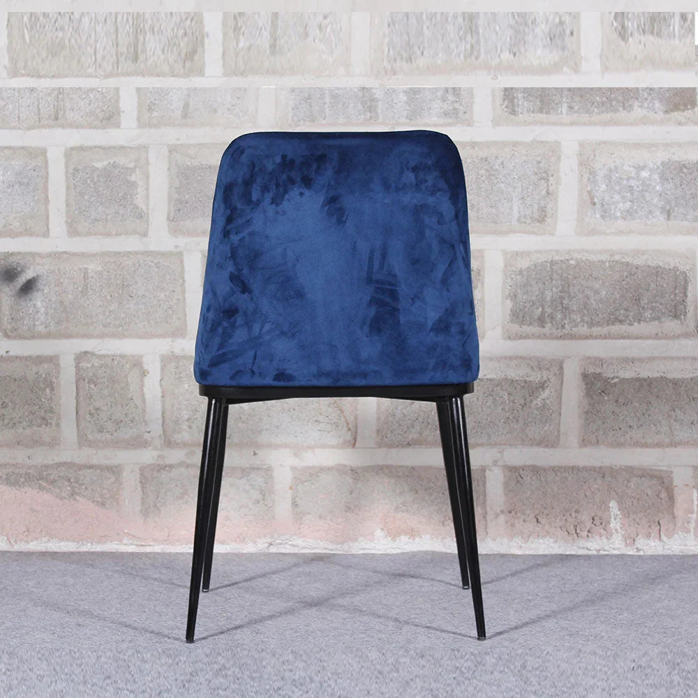 Royal Blue Velvet & Iron Dining Chair - All India Decor