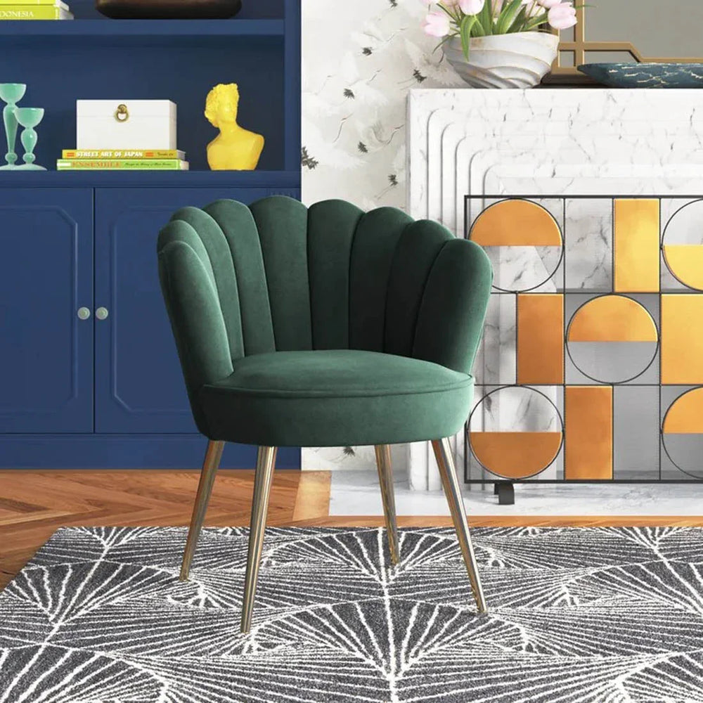Green Crafted Shell Designer Lounge Chair - All India Decor