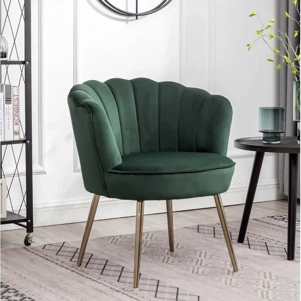 Green Crafted Shell Designer Lounge Chair - All India Decor