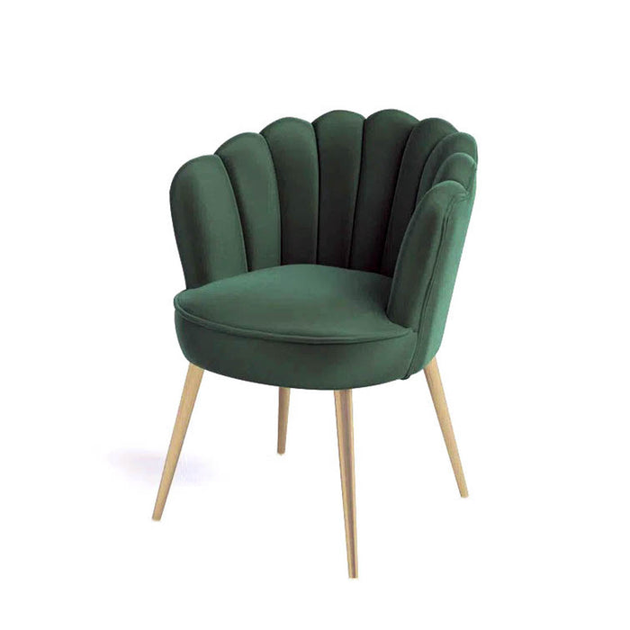 Green Crafted Shell Designer Lounge Chair