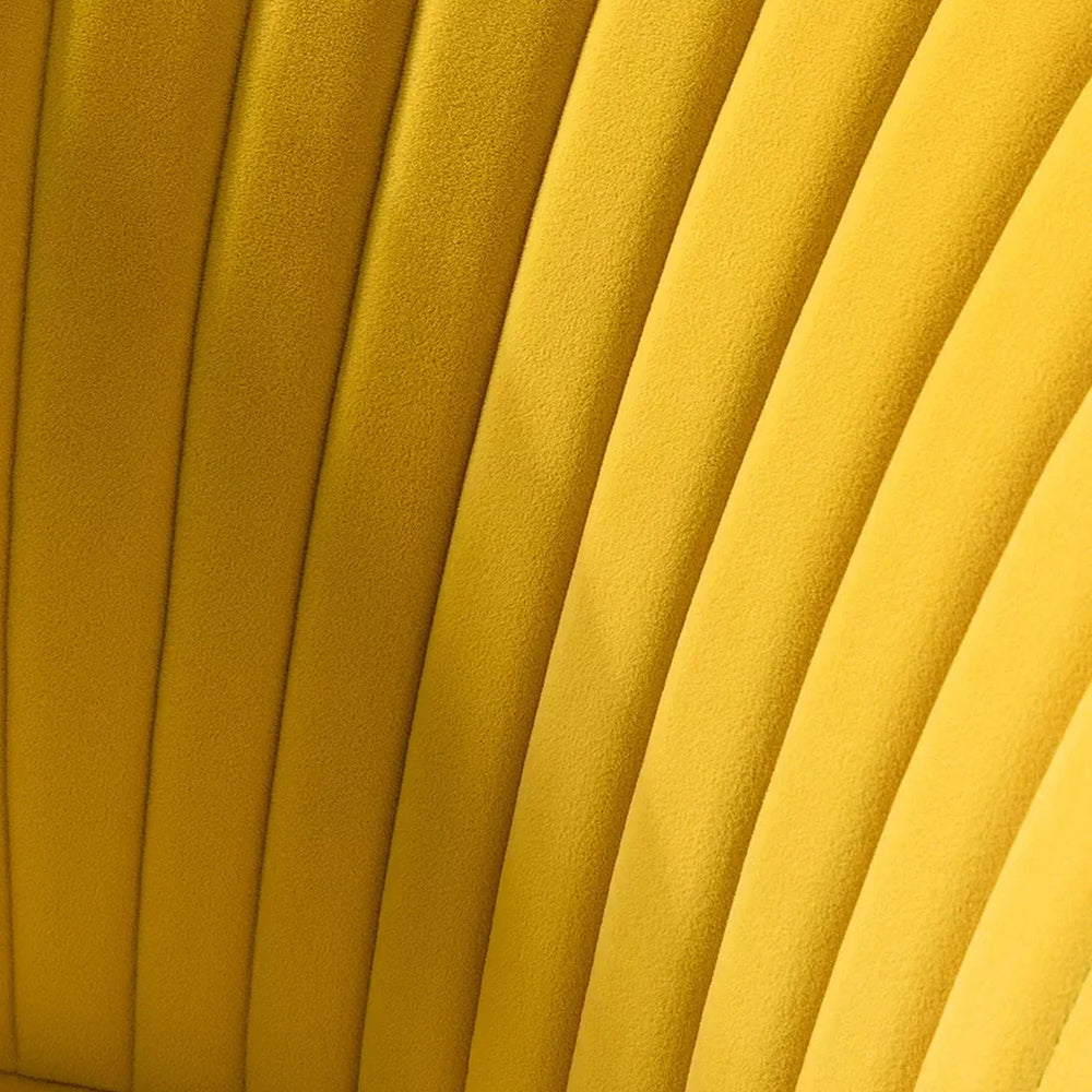 Classic Curved Back Yellow Velvet Lounge Chair - All India Decor