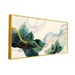 Abstract Elegant Golden Flower Canvas Wall Paintings for Home and Office Décor - All India Decor