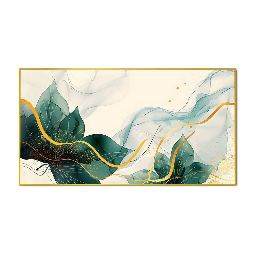 Abstract Elegant Golden Flower Canvas Wall Paintings for Home and Office Décor - All India Decor