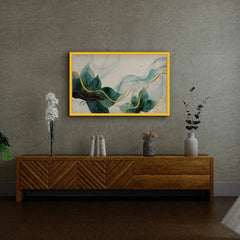 Abstract Elegant Golden Flower Canvas Wall Paintings for Home and Office Décor - All India Decor