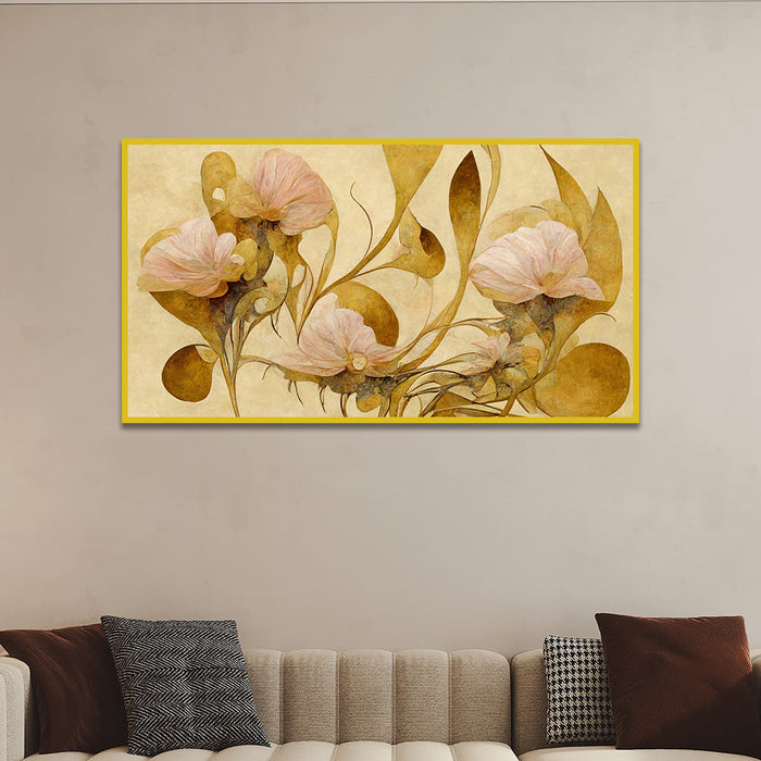 Elegant and Beautiful Floral Painting Living Room Décor