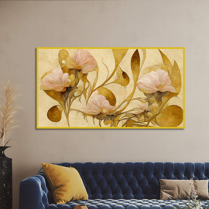 Elegant and Beautiful Floral Painting Living Room Décor