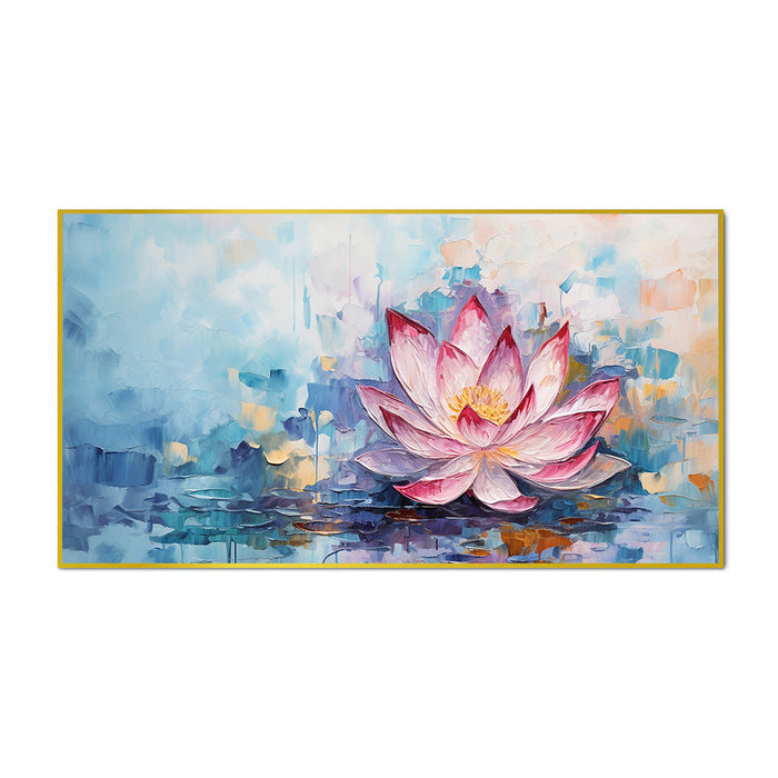 Pink Lotus Flower Canvas Painting for Home Wall Decoration Vastu Floral Painting