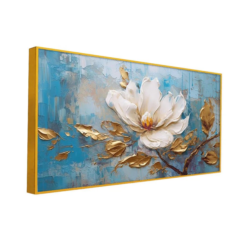 Blossom Abstract White Flower Canvas Wall Painting - All India Decor