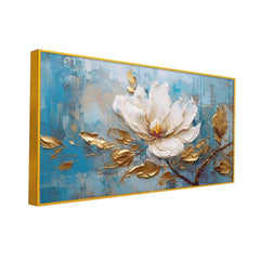 Blossom Abstract White Flower Canvas Wall Painting - All India Decor