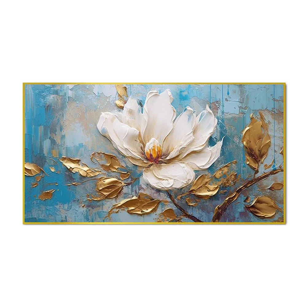 Blossom Abstract White Flower Canvas Wall Painting - All India Decor