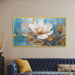 Blossom Abstract White Flower Canvas Wall Painting - All India Decor
