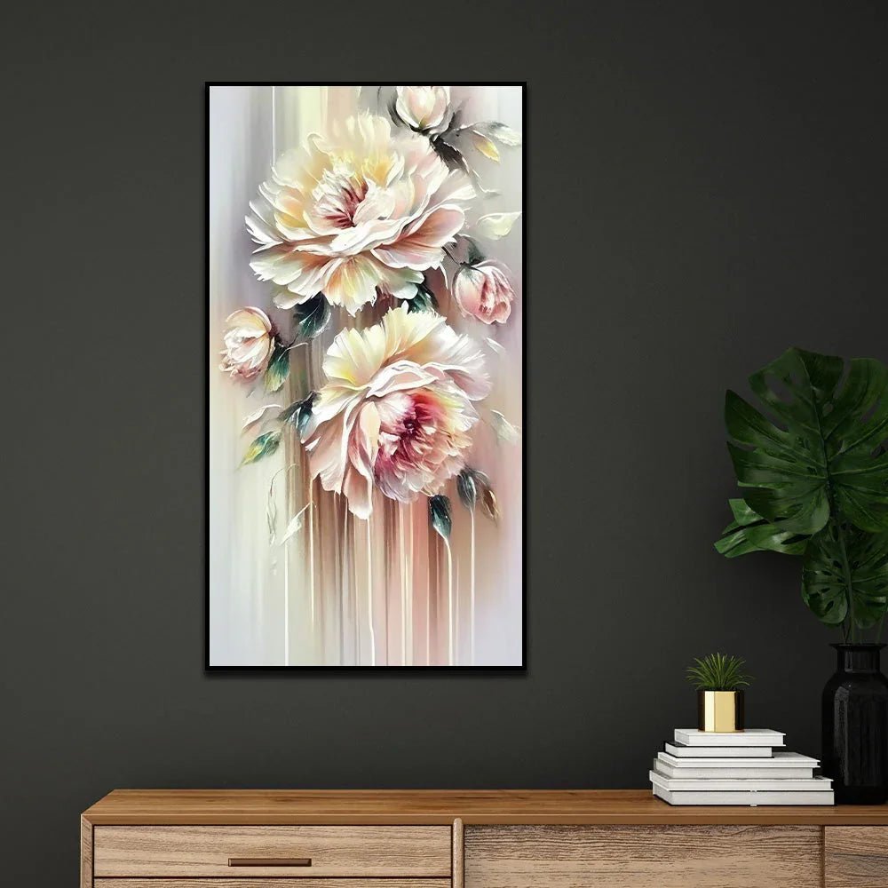 Elegant Botanical Wall Art with Roses Floral Canvas Wall Painting - All India Decor