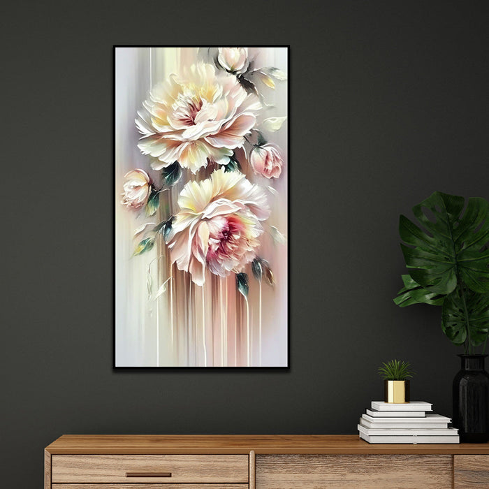 Elegant Botanical Wall Art with Roses Floral Canvas Wall Painting