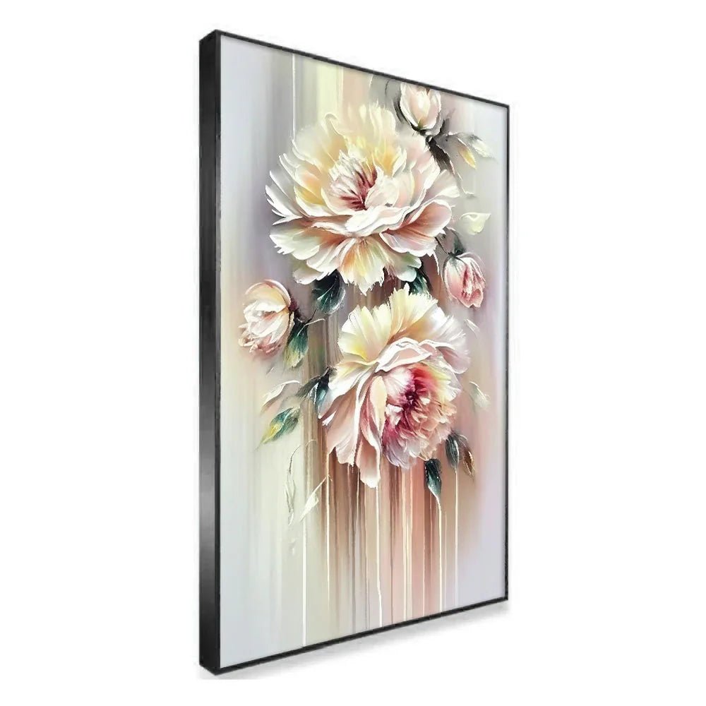 Elegant Botanical Wall Art with Roses Floral Canvas Wall Painting - All India Decor