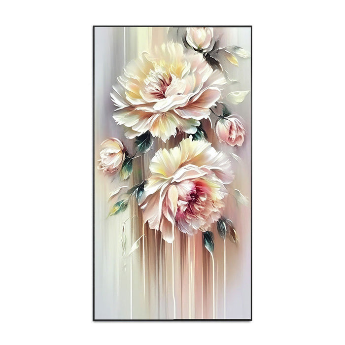 Elegant Botanical Wall Art with Roses Floral Canvas Wall Painting