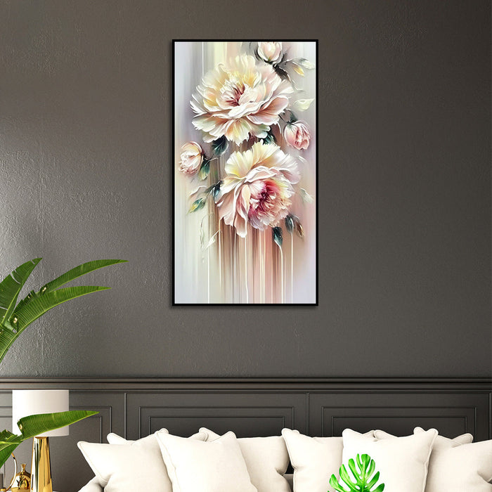 Elegant Botanical Wall Art with Roses Floral Canvas Wall Painting