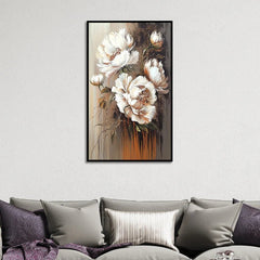 Romantic Floral Wall Art Floating Framed Flower Canvas Painting - All India Decor