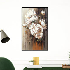 Romantic Floral Wall Art Floating Framed Flower Canvas Painting - All India Decor