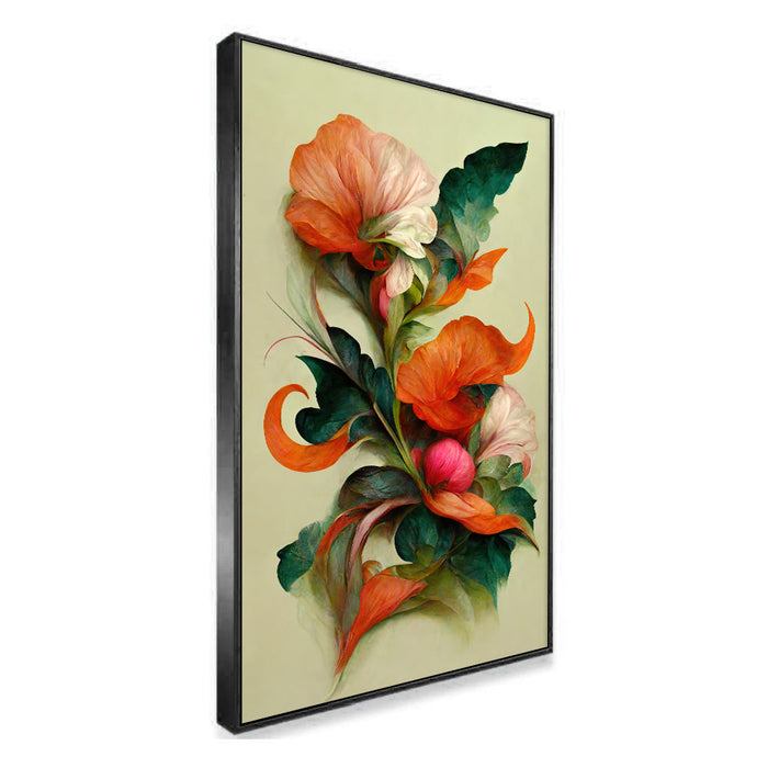 Vintage Inspired Floral Canvas Wall Painting for Home & Office Décor