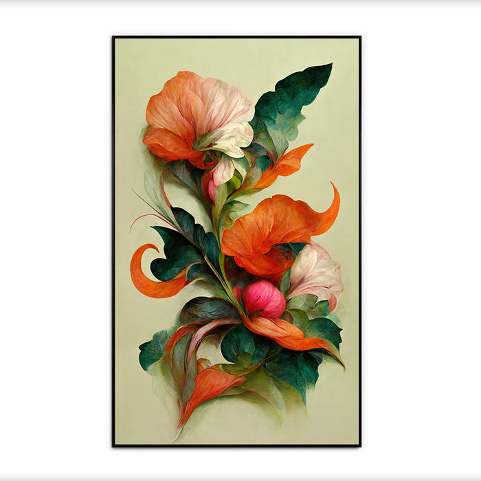 Vintage Inspired Floral Canvas Wall Painting for Home & Office Décor