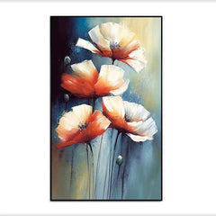 Vintage Abstract Floral Canvas Floating Framed Wall Painting - All India Decor