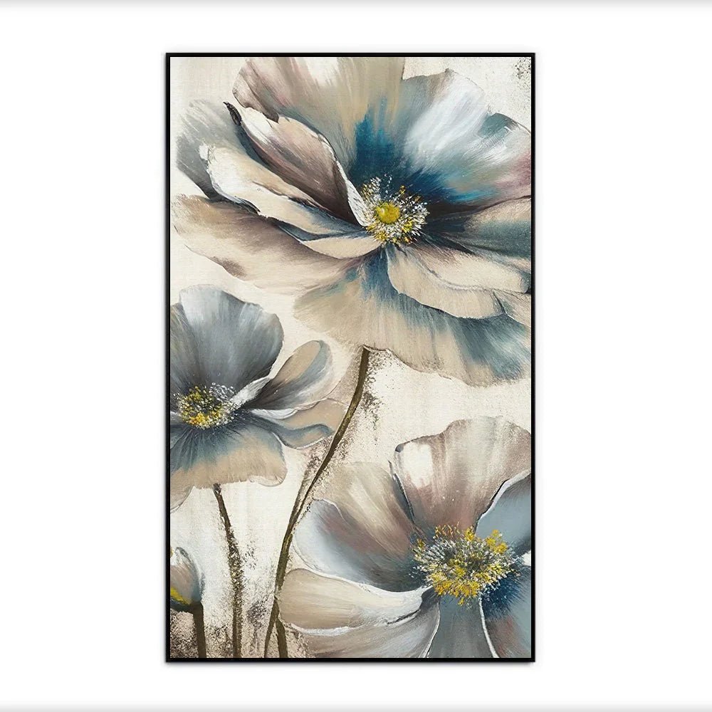 Minimalist Floral Art Print Soft Botanical Canvas Wall Painting - All India Decor
