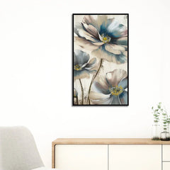 Minimalist Floral Art Print Soft Botanical Canvas Wall Painting - All India Decor