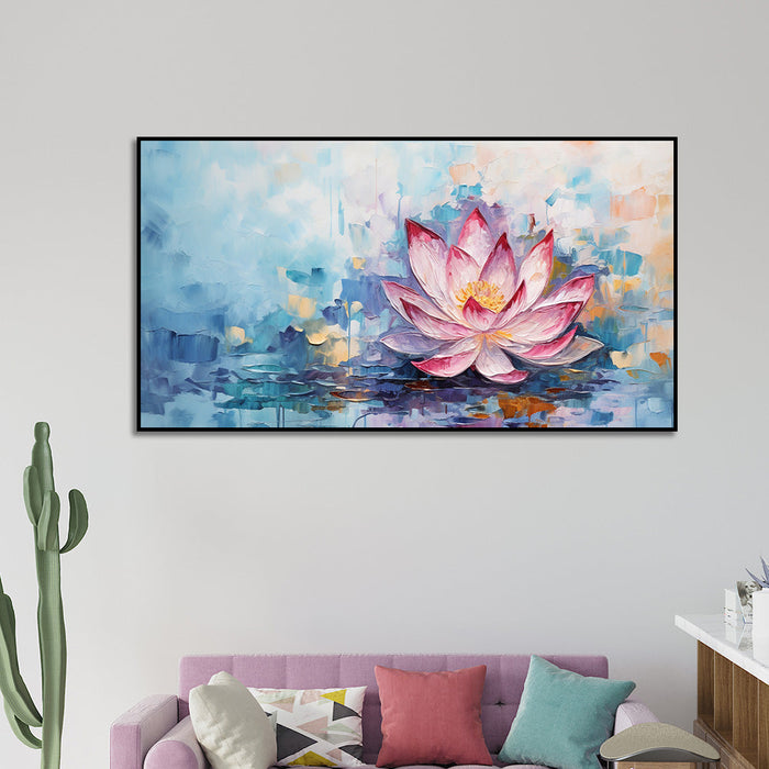 Elegant Pink Lotus Vastu Canvas Wall Painting