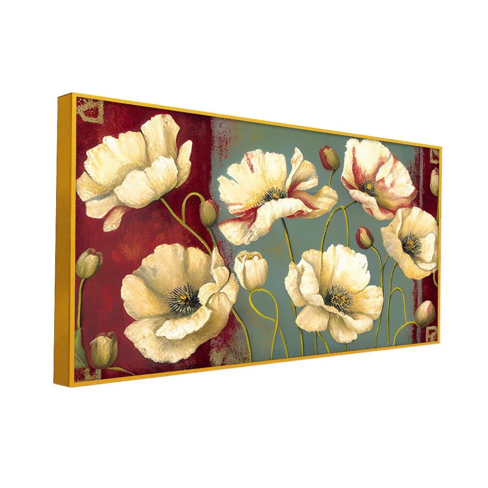 Modern Golden Flower Canvas Painting for Home & Office Décor - All India Decor